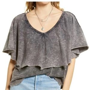Free People Girl Talk Ruffle Shirt